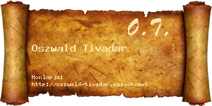 Oszwald Tivadar névjegykártya