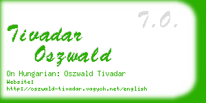 tivadar oszwald business card